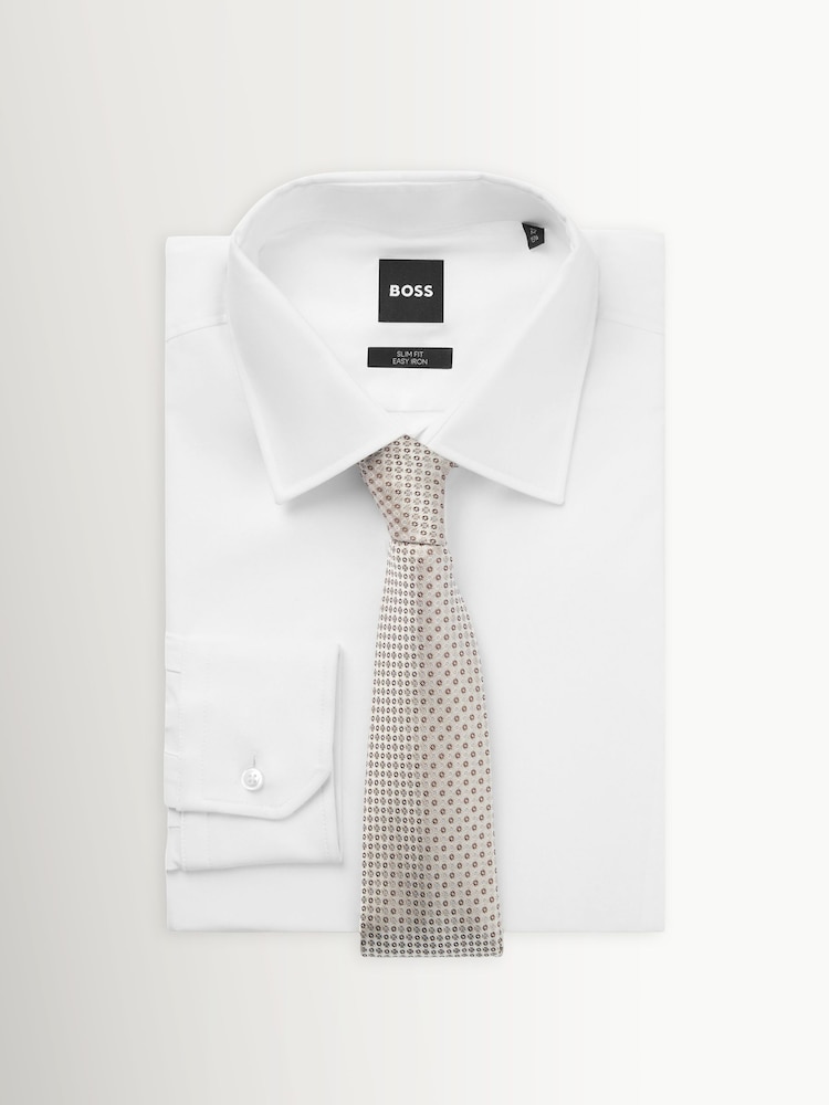 BOSS White Formal Wardrobe 7.5cm Tie - Image 1 of 3