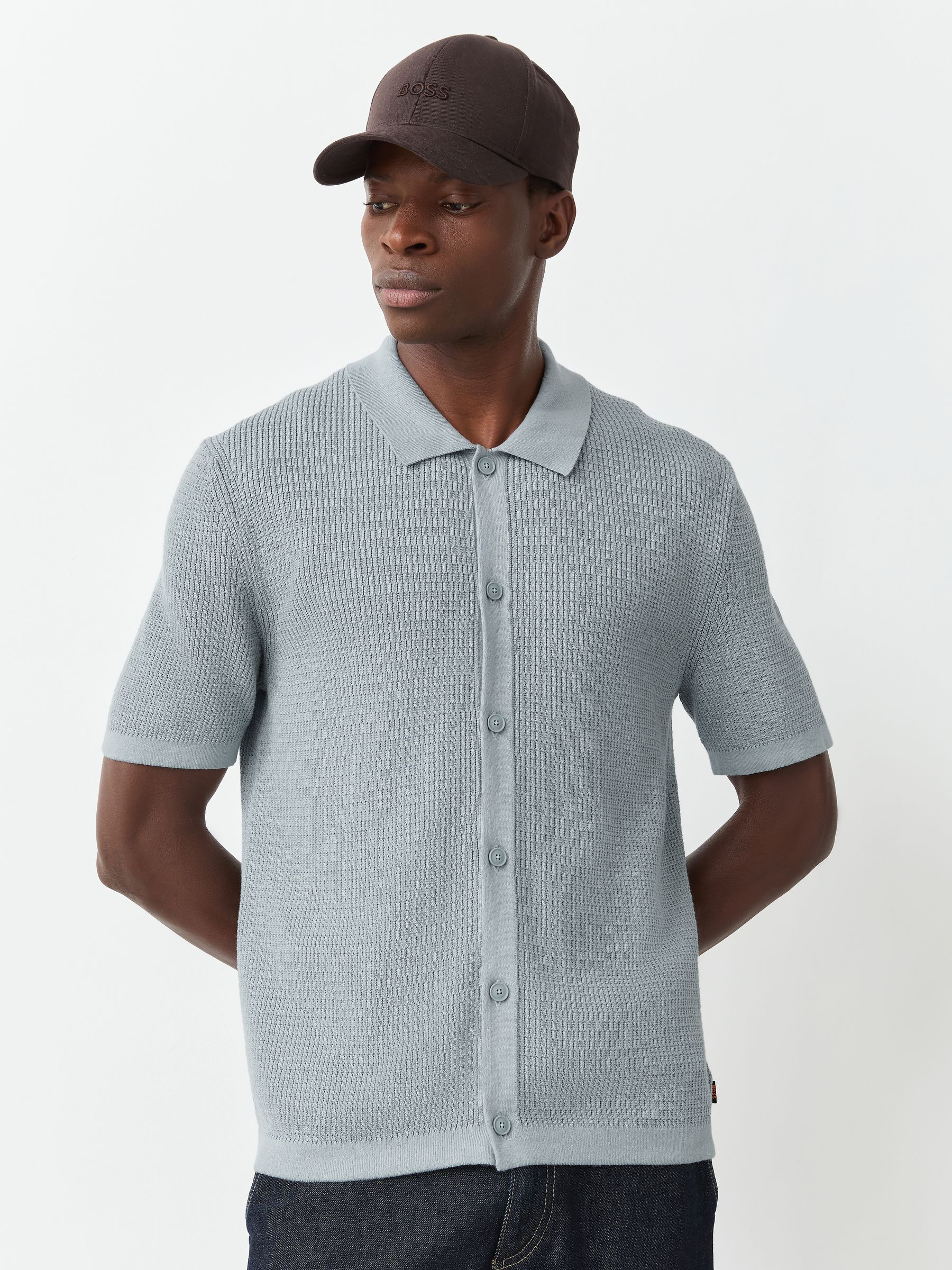 Buy BOSS Grey Akepalo Regular-Fit Knitted Shirt from the Next UK