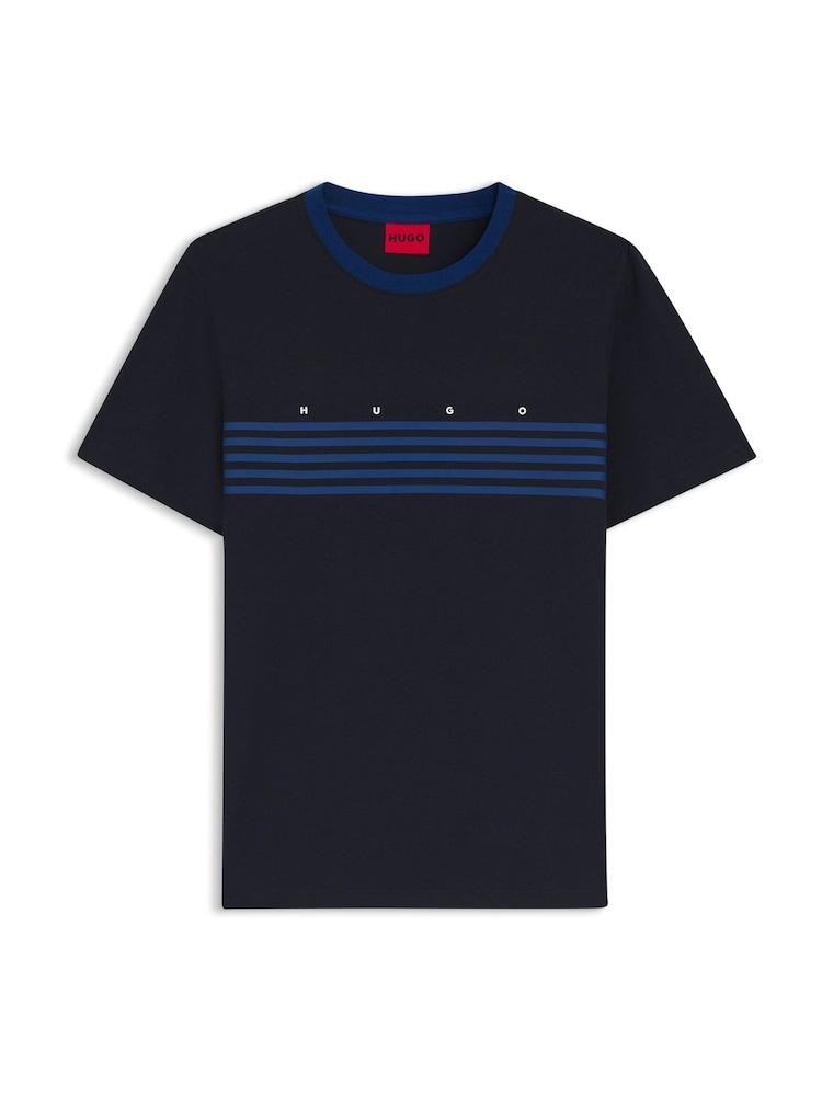 HUGO Blue Dempsy Regular Fit Graphic T-Shirt - Image 1 of 1 HUGO Blue Dempsy Regular Fit Graphic T-Shirt - Image 1 of 1
