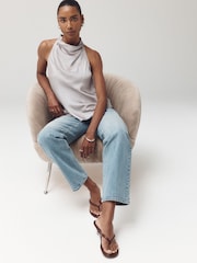 Silver Satin Halterneck Top - Image 3 of 6