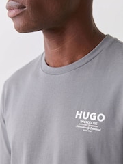 HUGO Grey Nesptee Regular Fit Logo T-Shirt - Image 3 of 5