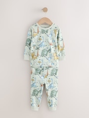 Green/Orange Dino Sketch Snuggle Pyjamas 3 Pack (9mths-8yrs) - Image 5 of 9