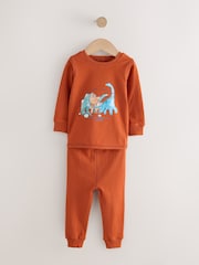 Green/Orange Dino Sketch Snuggle Pyjamas 3 Pack (9mths-8yrs) - Image 7 of 9