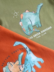Green/Orange Dino Sketch Snuggle Pyjamas 3 Pack (9mths-8yrs) - Image 9 of 9