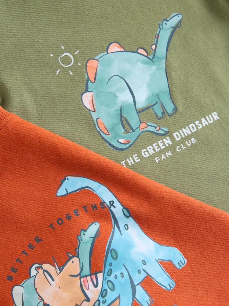 Green/Orange Dino Sketch Snuggle Pyjamas 3 Pack (9mths-8yrs) - Image 9 of 9 Green/Orange Dino Sketch Snuggle Pyjamas 3 Pack (9mths-8yrs) - Image 9 of 9
