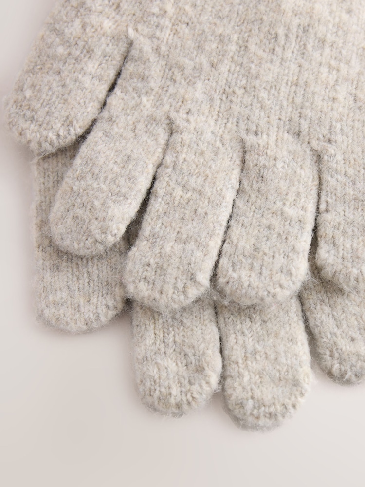 Oatmeal Cosy Knitted Gloves (3-16yrs) - Image 3 of 3