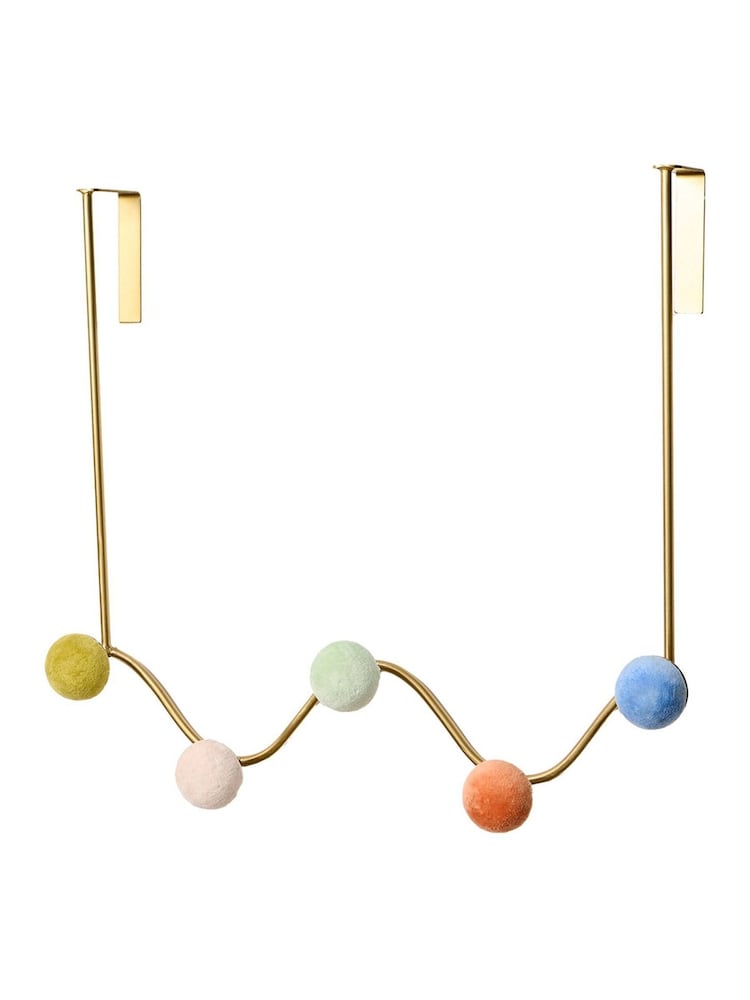 Oliver Bonas Gold Velvet Over Door Storage Hooks - Image 4 of 4 Oliver Bonas Gold Velvet Over Door Storage Hooks - Image 4 of 4