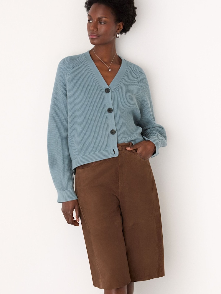 Whistles V-Neck Cotton Cardigan - Imaginea 4 din 4
