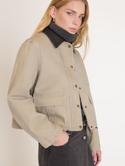 Whistles Casual Contrast Collar Jacket - Imaginea 4 din 4