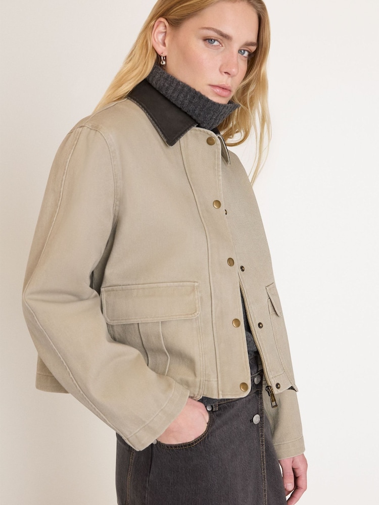 Whistles Casual Contrast Collar Jacket - Imaginea 4 din 4