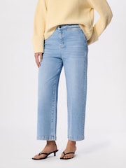 Whistles Blue Stretch Straight Ankle Jeans - Image 1 of 5