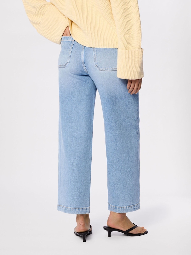 Whistles Blue Stretch Straight Ankle Jeans - Image 2 of 5 Whistles Blue Stretch Straight Ankle Jeans - Image 2 of 5