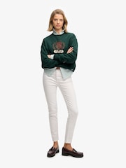 Superdry Green Crest Loose Crew Neck Jumper - Image 3 of 7