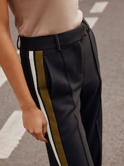 Black Side Stripe Tailored Wide Leg Trousers - Image 6 of 9