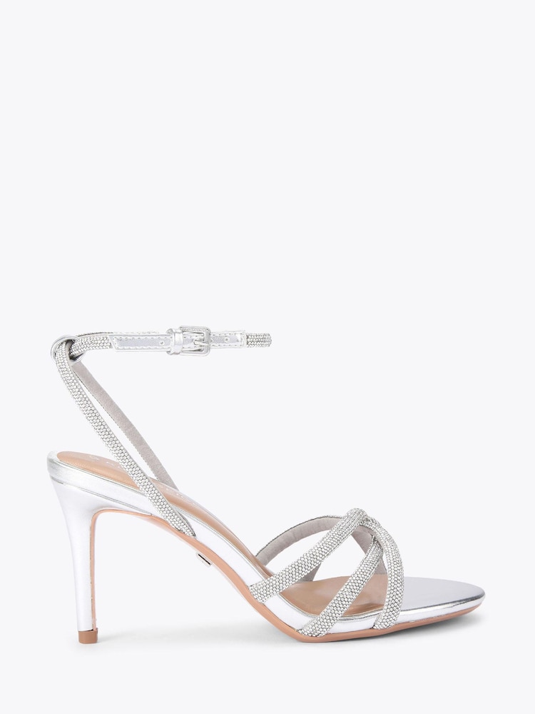 KG Kurt Geiger Silver Abra Heel Sandals - Image 2 of 5 KG Kurt Geiger Silver Abra Heel Sandals - Image 2 of 5