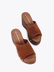 KG Kurt Geiger Brown Rua Wedge Sandals - Image 2 of 4