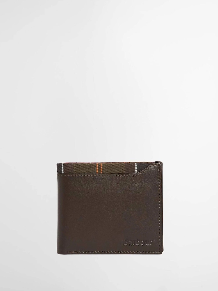 Barbour® Brodick Leather/Tartan Billfold Wallet - Obraz 2 z 5 Barbour® Brodick Leather/Tartan Billfold Wallet - Obraz 2 z 5