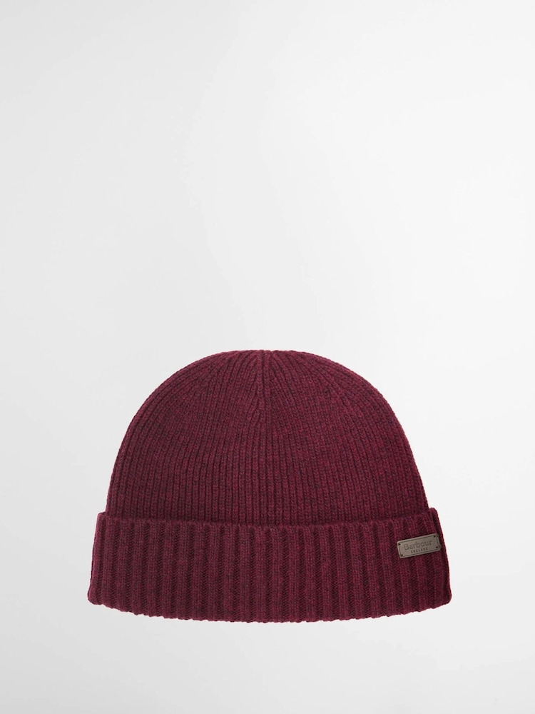 Barbour® Red Carlton Beanie Hat - Image 1 of 3