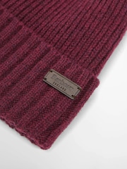 Barbour® Red Carlton Beanie Hat - Image 3 of 3