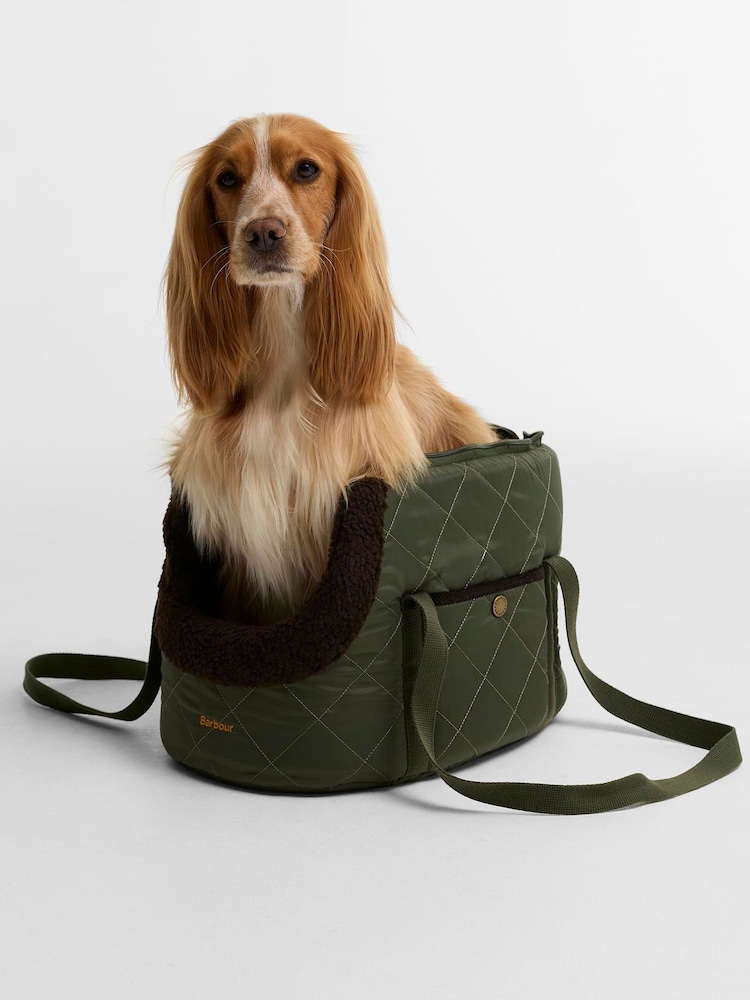 Barbour® Green Dog Small Quilted Carrirer - Image 1 of 4