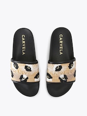 Carvela Black Giorgia Flower Slider Sandals - Image 2 of 4