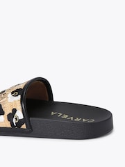 Carvela Black Giorgia Flower Slider Sandals - Image 3 of 4