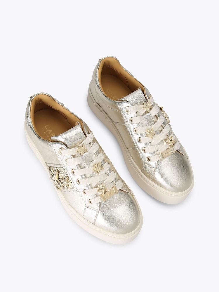 Carvela Gold Marina Trainers - Image 2 of 4