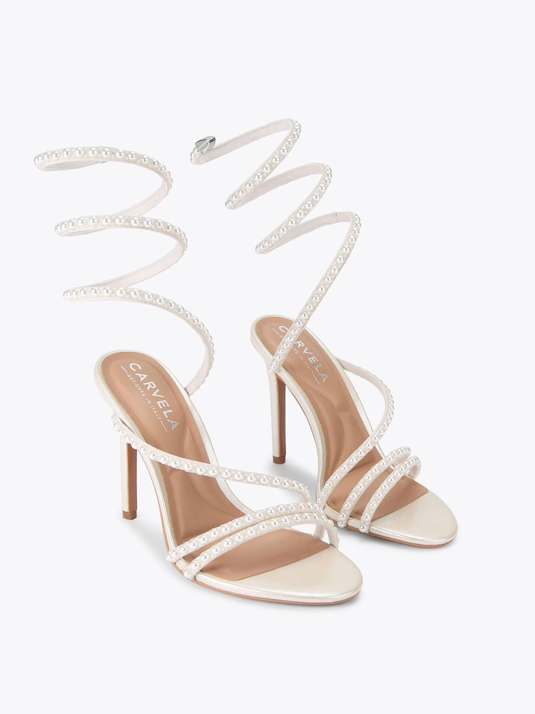 Carvela Cream Spiral 105 Sandals - Image 2 of 4