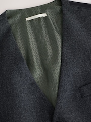 Charcoal Grey Slim Fit Wool Blend Flannel Suit Waistcoat - Image 6 of 7