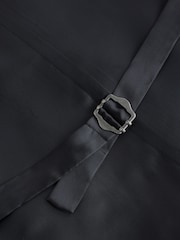 Charcoal Grey Slim Fit Wool Blend Flannel Suit Waistcoat - Image 7 of 7