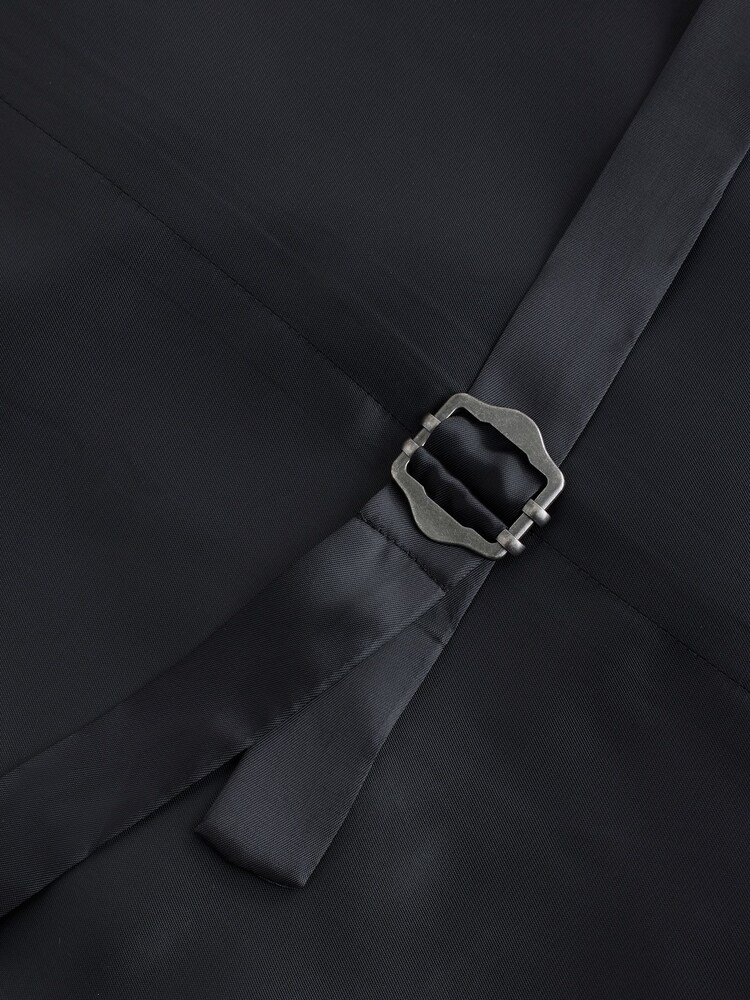 Charcoal Grey Slim Fit Wool Blend Flannel Suit Waistcoat - Image 7 of 7 Charcoal Grey Slim Fit Wool Blend Flannel Suit Waistcoat - Image 7 of 7