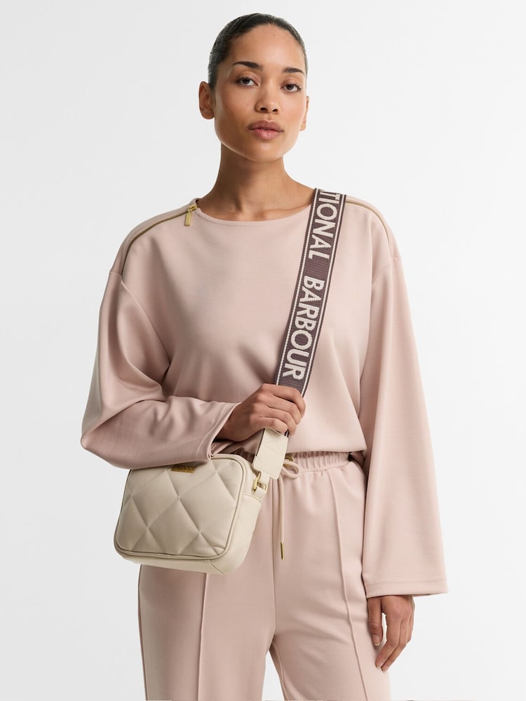 Barbour® International White Soft Quilt Sloan Cross-Body Bag - Image 1 of 6