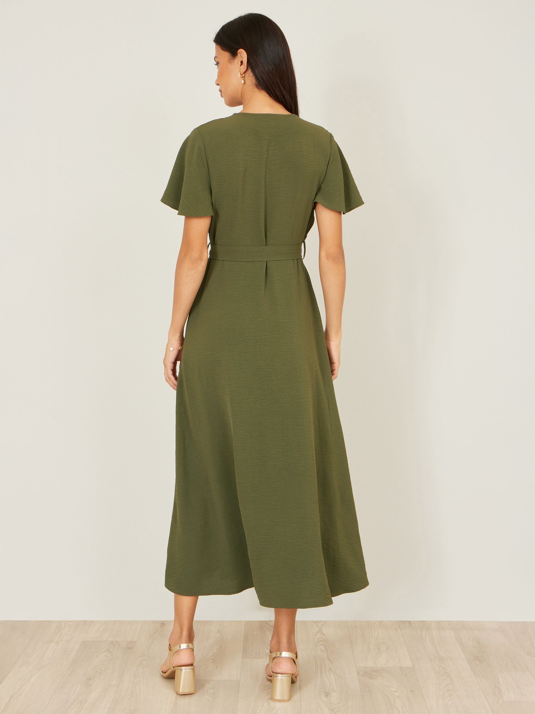 Buy Yumi Green Ruffle Collar Midi Shirt Dress from Next USA