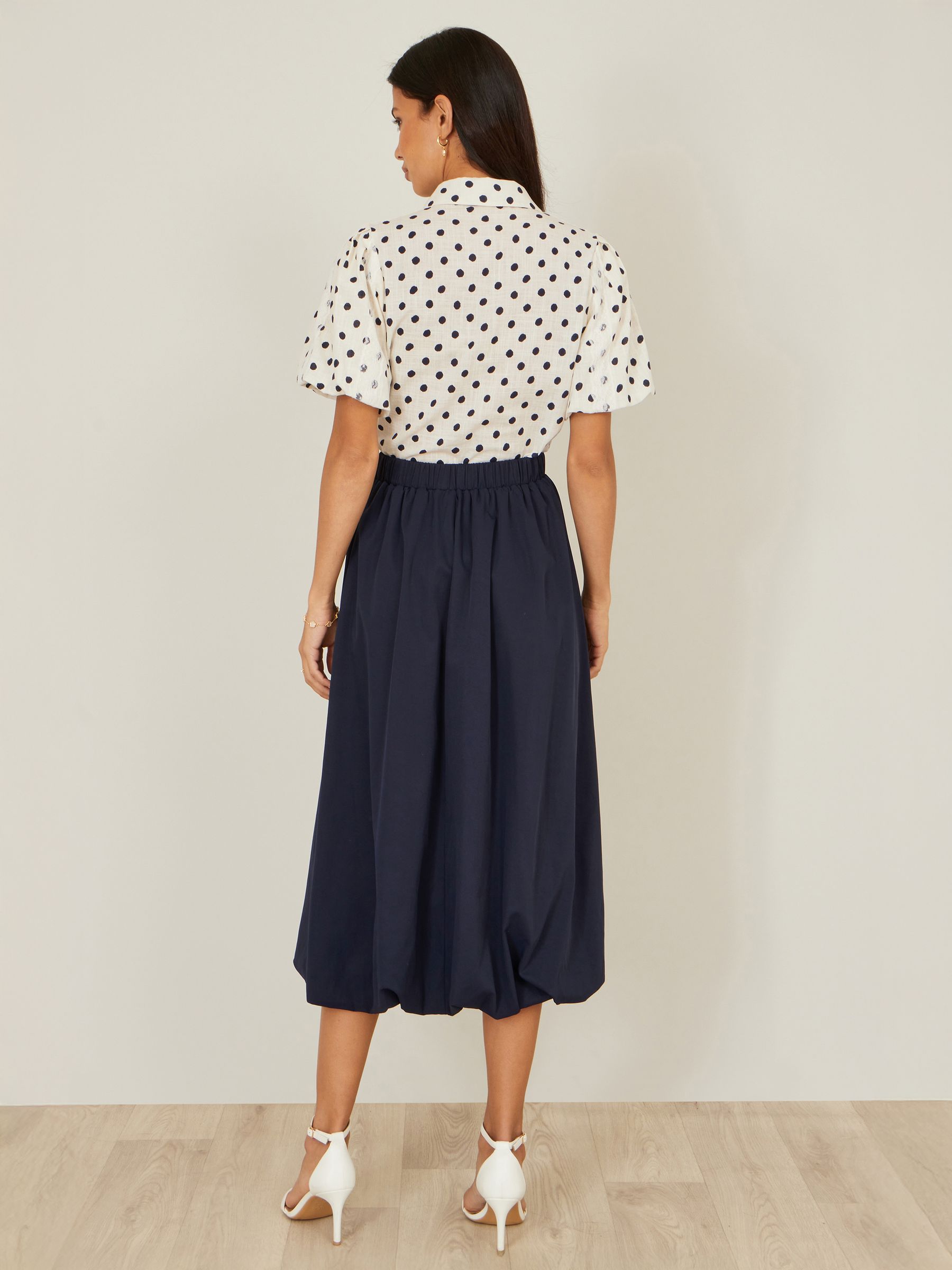 Buy Yumi Blue Satin Bubble Hem Midi Skirt from Next USA