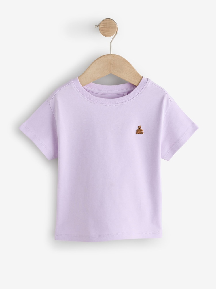 Różowy i fioletowy - Gap 3 Pack Short Sleeve Crew Neck T-Shirt (6mths-5yrs) (6mths-5yrs) - Obraz 2 z 8 Różowy i fioletowy - Gap 3 Pack Short Sleeve Crew Neck T-Shirt (6mths-5yrs) (6mths-5yrs) - Obraz 2 z 8
