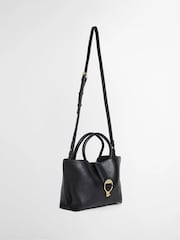 Noir - ® Barbour mini sac fourre-tout en cuir en aulne - Image 5 de 8
