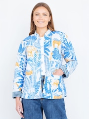 Yumi Blue Jungle Reversible Cotton Quilted Jacket - Image 1 of 5