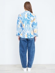 Yumi Blue Jungle Reversible Cotton Quilted Jacket - Image 4 of 5