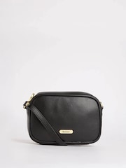 Barbour® Black Daphne Mini Leather Cross-Body Bag - Image 1 of 6