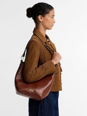 Brązowy - Barbour® Cedar Large Leather Bucket Bag - Obraz 2 z 3