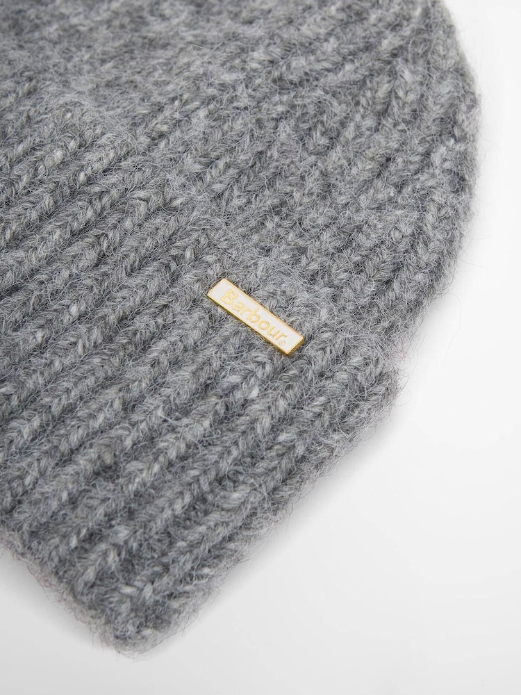 Barbour® Grey Meryl Beanie Hat - Image 2 of 2 Barbour® Grey Meryl Beanie Hat - Image 2 of 2