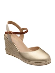 Lotus Gold Wedge Espadrille Shoes - Image 1 of 4