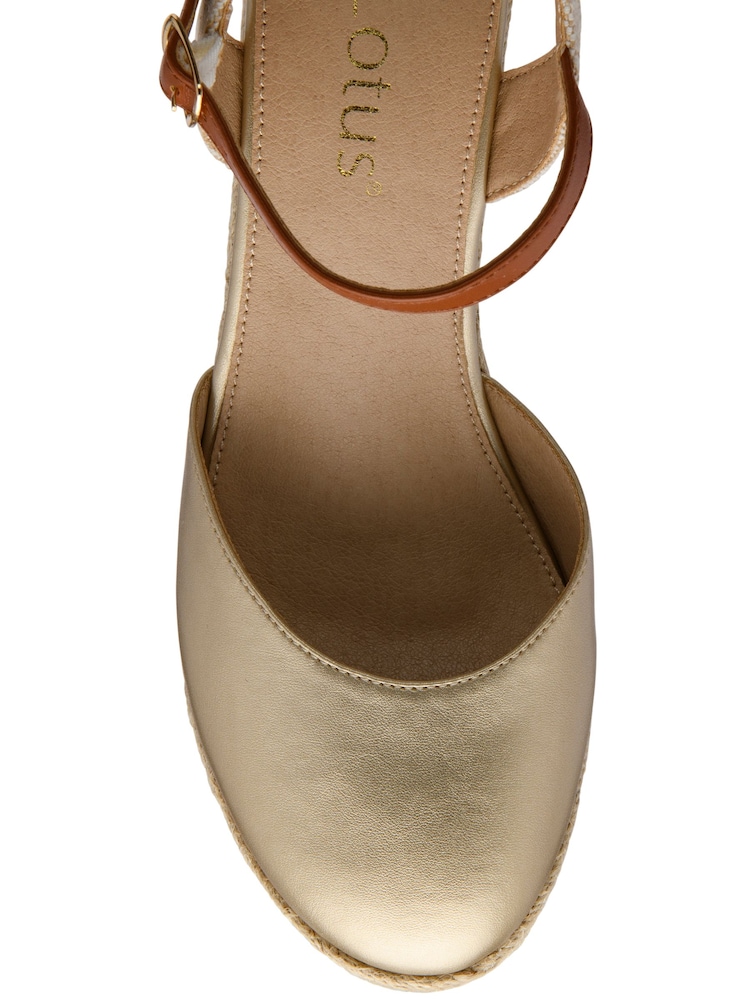 Lotus Gold Wedge Espadrille Shoes - Image 4 of 4