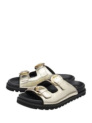 Lotus Gold Slider Sandals - Image 2 of 4