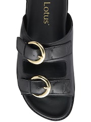 Lotus Black Slider Sandals - Image 4 of 4