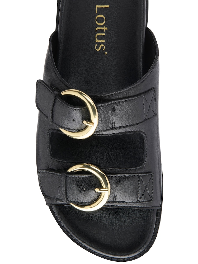 Lotus Black Slider Sandals - Image 4 of 4 Lotus Black Slider Sandals - Image 4 of 4