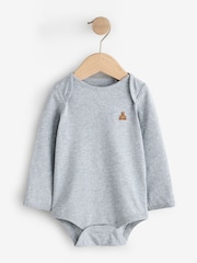 Gap White and Grey 5 Pack Brannan Bear Long Sleeve Baby Bodysuit (0-24mths) - Image 6 of 11