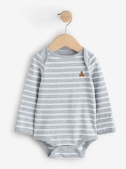 Gap White and Grey 5 Pack Brannan Bear Long Sleeve Baby Bodysuit (0-24mths) - Image 7 of 11