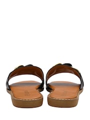 Lotus Black Flat Mule Sandals - Image 3 of 4
