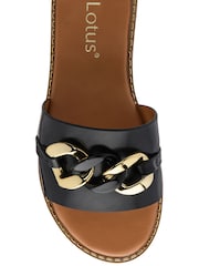 Lotus Black Flat Mule Sandals - Image 4 of 4